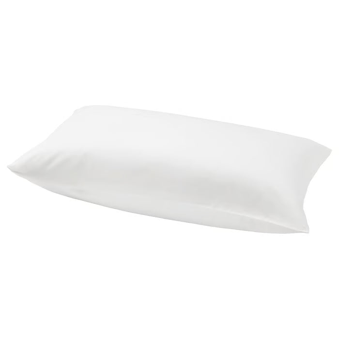 IKEA NATTJASMIN white pillowcase 50x80cm smooth sateen weave flat lay clean edges #40343732