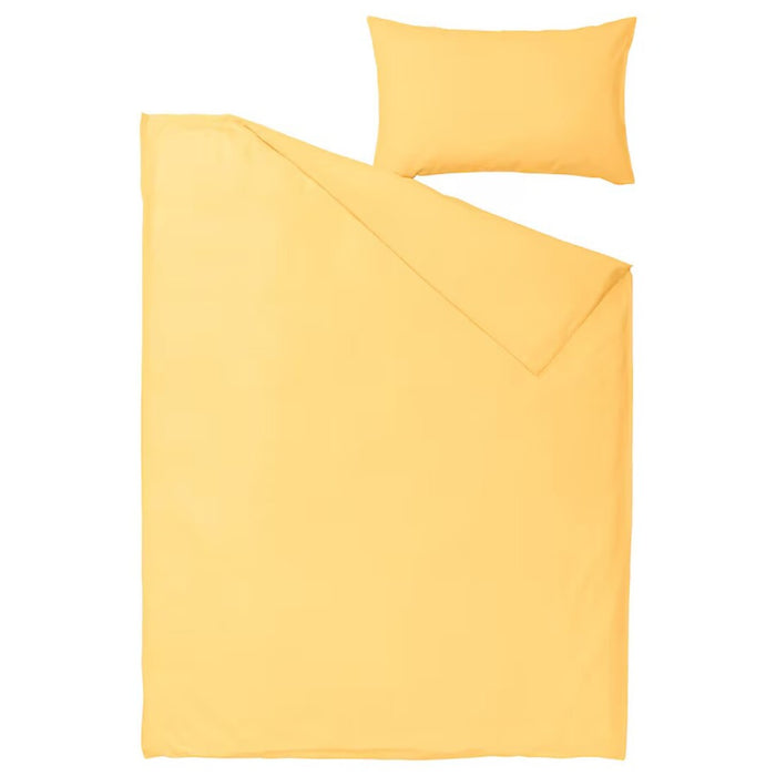 IKEA NATTSVÄRMARE duvet cover and pillowcase, sunny yellow, size 150x200/50x80 cm-10529345