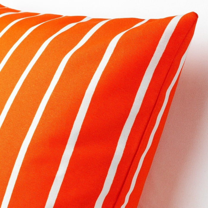 Close-up of IKEA NICKFIBBLA Orange White/stripe cushion cover, showcasing the design and texture(Pack of 2)-80560988