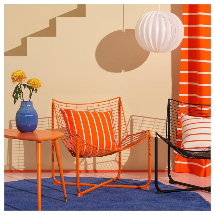 IKEA NICKFIBBLA Orange White/stripe cushion cover on a sofa, adding a stylish touch to home décor(Pack of 4)-80560988