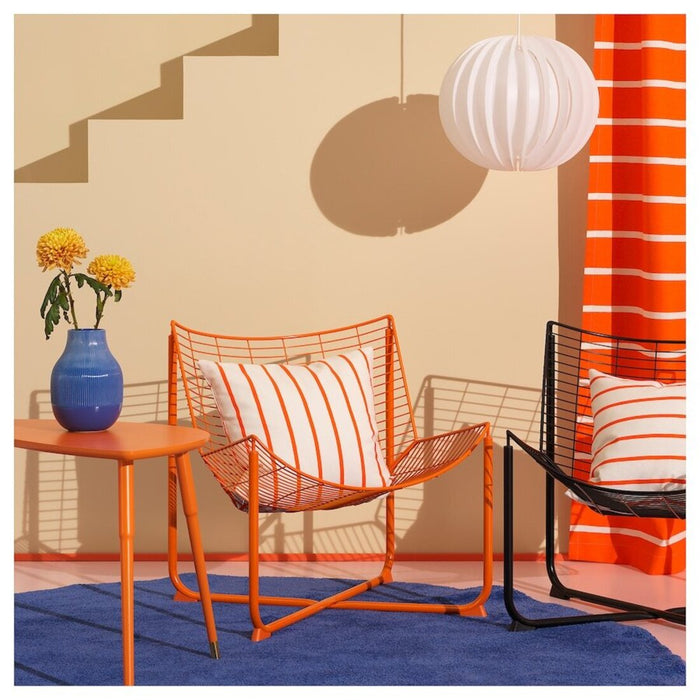 IKEA NICKFIBBLA White Orange/stripe cushion cover on a sofa, adding a stylish touch to home décor-(Pack of 4)-40560990