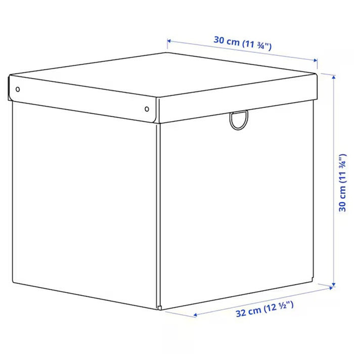 IKEA NIMM Storage box with lid, light grey-beige, 32x30x30 cm (12 ½x11 ¾x11 ¾ ")