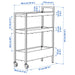  IKEA NISSAFORS black trolley top-down view showing open mesh shelf organisation