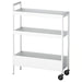 IKEA NISSAFORS white steel trolley slim rolling storage front view #70602984