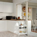 IKEA NISSAFORS white trolley styled with kitchen items on shelves