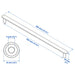 IKEA NYDALA handle black measurement diagram showing length and hole spacing