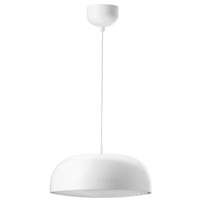 IKEA NYMÅNE Pendant Lamp White 40cm with Triple Cord Set & Nickel-Plated Ceiling Mount