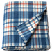 IKEA ODENSLÄTA dark blue check blanket with red accents, 200x220cm, recycled polyester #30658044
