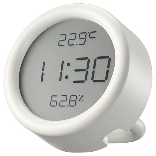 IKEA ÖRNVRÅK white clock with hygro-thermometer mounted in bathroom water splash resistant IP44
