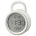 IKEA ÖRNVRÅK white digital clock showing time temperature and humidity round 8cm bathroom safe #30620466