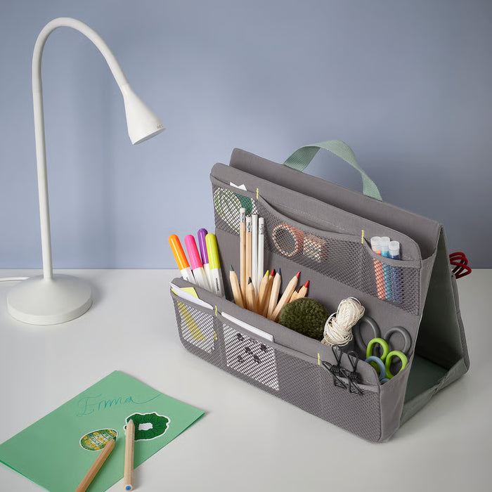 IKEA ÖVNING organiser on desk holding pens, scissors and school supplies