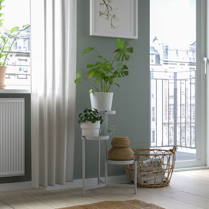 Stylish IKEA OLIVBLAD 58 cm plant stand, light gray, ideal for displaying plants both indoors and outdoors