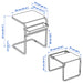 Measurement diagram showing height length and width of IKEA OLSERÖD side table