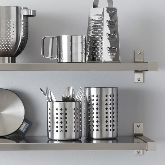 IKEA ORDNING kitchen utensil rack styled in modern kitchen countertop organisation setup