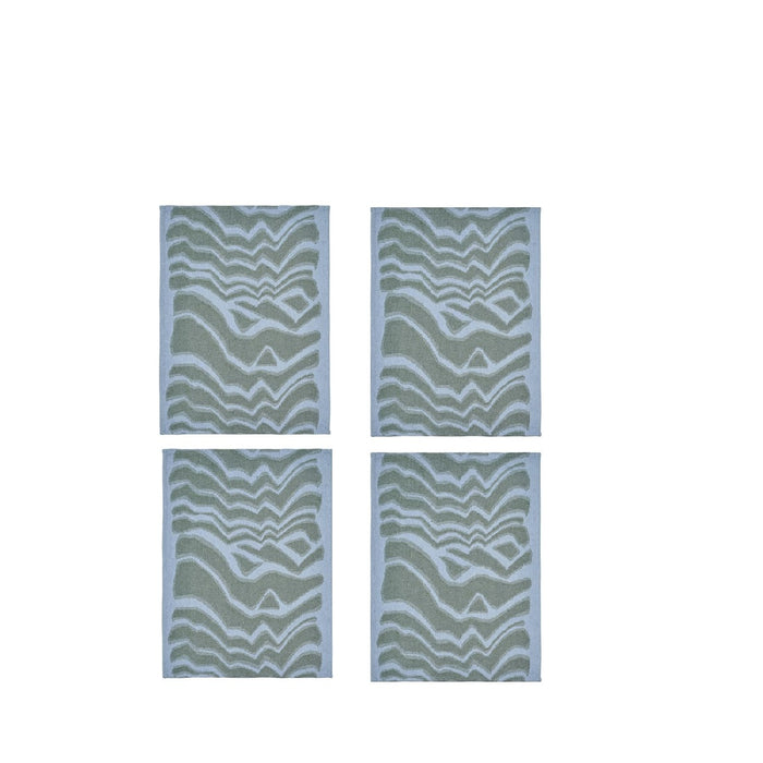BASTUA Bench Towel - Vibrant Blue/Green - 45x60 cm (18x24 inches) - Pack of 4"