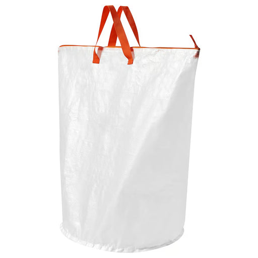  IKEA PÄRKLA white mesh laundry bag 70L with orange handles front view #00632258