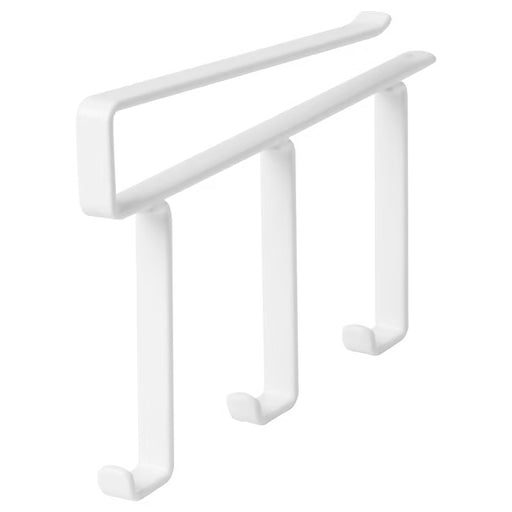 IKEA PÅLYCKE clip-on hook rack white three hooks steel powder-coated front view #90534423