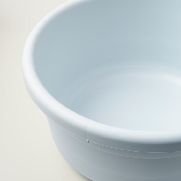 Close-up of an IKEA 3-piece bucket set in grey and blue, showing secure lids and sturdy design.-30567614      
