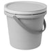 IKEA 3-piece bucket set with lids in grey and blue, perfect for versatile storage solutions.-30567614      
