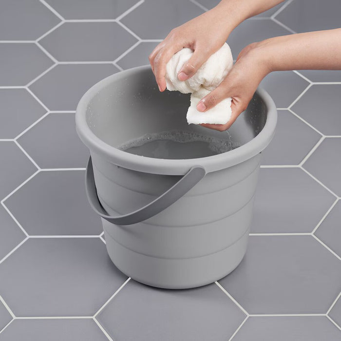 Three-piece IKEA bucket set in grey/blue, a practical and stylish storage option for your home.-30567614      
