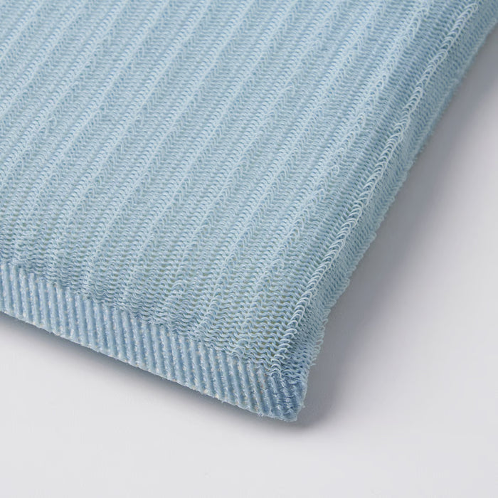  Close-up of single IKEA PEPPRIG light blue scrubbing pad showing textured ridged surface