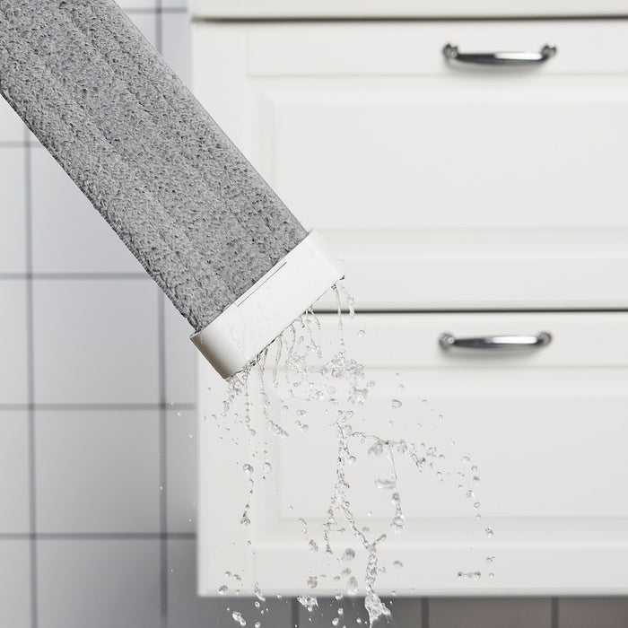 IKEA PEPPRIG Squeeze-clean flat mop, grey, 12x37 cm (4 ¾x14 ½ ")