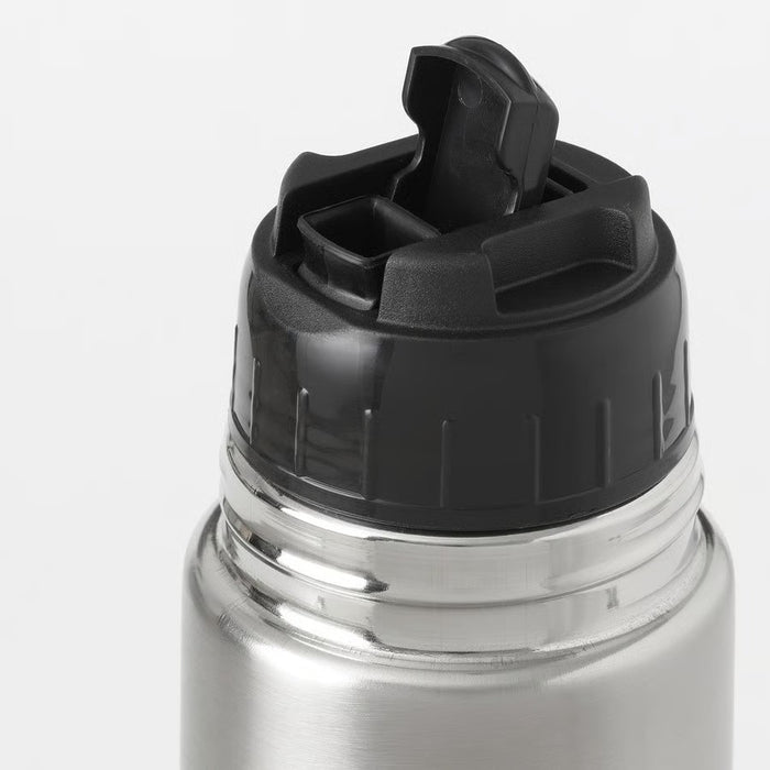 IKEA PINCETTFISK Steel vacuum flask, silver-colour, 0.5 l (17 oz)