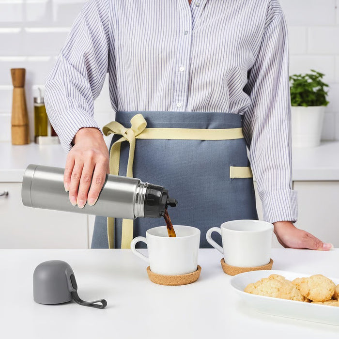 IKEA PINCETTFISK Steel vacuum flask, silver-colour, 0.5 l (17 oz)