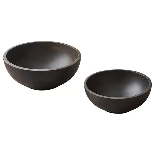 KEA PINNLILJA acacia wood serving bowl set of 2 different sizes placed side by side natural finish #00603091