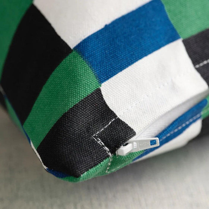 IKEA FIALISA Cushion pad, white 50x50 cm with Cushion cover, green/blue, 50x50 cm (20x20 ")