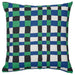 Stylish IKEA PLATTLUMMER cushion cover with green and blue stripes, 50x50 cm size 00582705