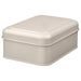 IKEA PLOGFÅRA light beige metal storage box with lid, front view, clean minimal design #30543213