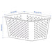 Compact and elegant PLOGSVÄNG storage basket in white, 15x20x10 cm, ideal for small spaces