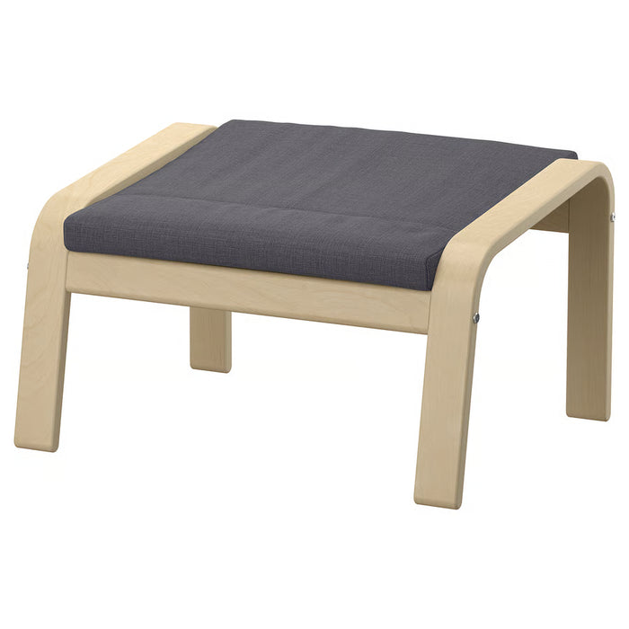 IKEA POÄNG footstool cushion Skiftebo dark grey fitted on light wood footstool frame