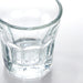 IKEA POKAL clear glass with textured ridged sides close-up single glass detail view
