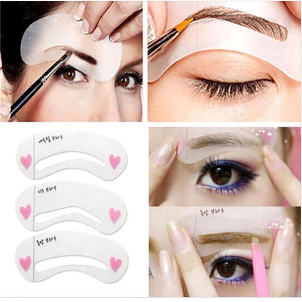 Digital Shoppy Beauty Makeup Combo – Reusable Eyebrow Stencil Kit (3 piece)& Magic Color Changing Glossy Lip Balm