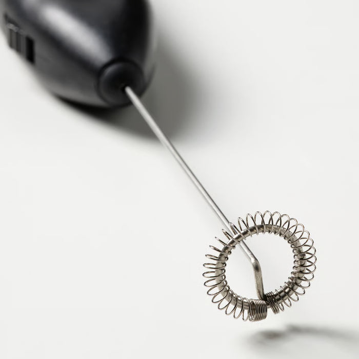  Close-up of IKEA PRODUKT milk frother stainless steel spiral whisk attachment