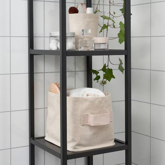 IKEA PURRPINGLA Storage basket combo, textile/beige, 25x20x20 cm (10x8x8 ") and 10x10x15 cm (4x4x6 ")