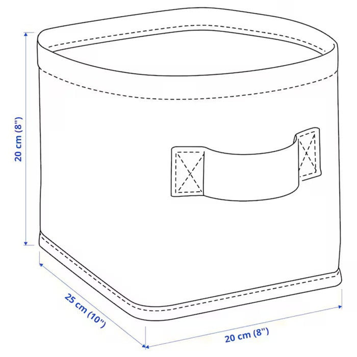 IKEA PURRPINGLA Storage basket, textile/beige, 25x20x20 cm (10x8x8 ")