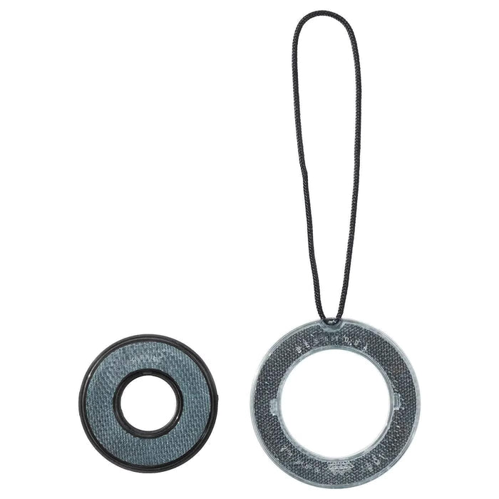  IKEA BESKYDDA reflective tag set of 2 blue black hanging tag and pin on white background #40315767