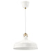 IKEA RANARP off-white steel pendant lamp, 38cm round shade hanging from ceiling #80390972