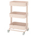  IKEA RÅSKOG pink rolling trolley 3 shelves 35x45x77 cm kitchen storage with lockable castors #00629722