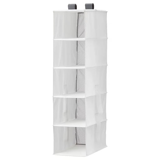 IKEA RASSLA white hanging wardrobe storage 5 compartments made of recycled polyester #304.213.39