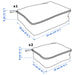  Measurement diagram showing dimensions of IKEA RENSARE clothes bag set of 3