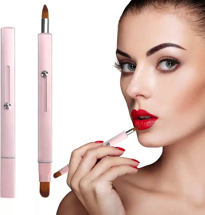 Dual-Ended Lip Brush Option - Two-Sided Design for Lipstick & Liner Application