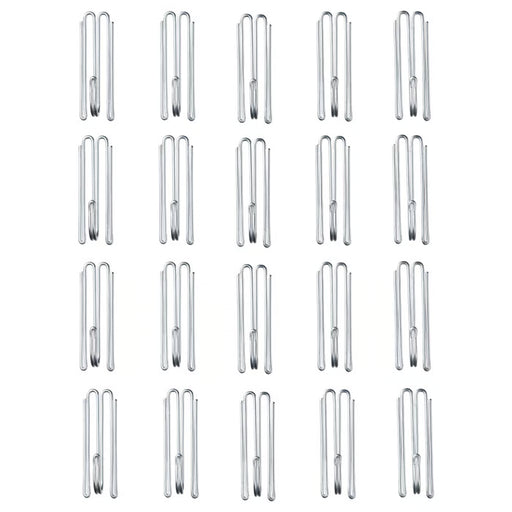 IKEA RIKTIG silver curtain hooks pack of 20 on a white background #20212204