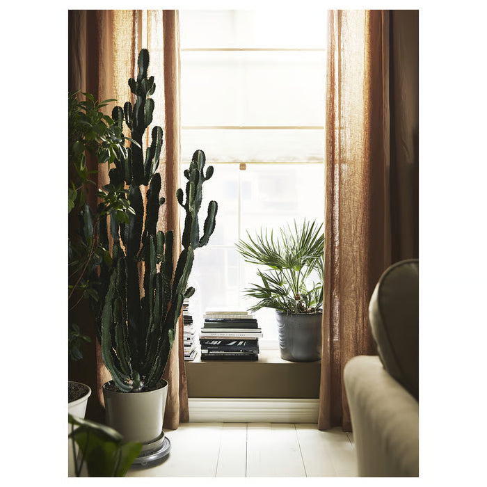  IKEA RINGBLOMMA beige roman blind flat lay product shot showing fabric texture