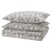 IKEA RODGERSIA grey white paisley duvet cover and 2 pillowcases stacked #50579395
