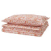  IKEA RODGERSIA duvet cover and pillowcase pink white paisley print bedding stack #60579451
