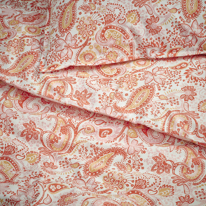 IKEA RODGERSIA Duvet Cover & Pillowcase — Pink Paisley | Soft Cotton Blend